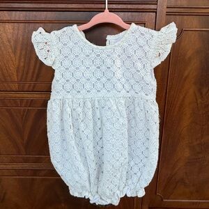 Cecil and Lou White Eyelet Baby Romper